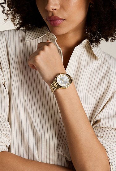Gilmore 38mm Three-Hand Date Gold-Tone Stainless Steel Watch - Image 3